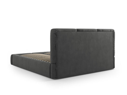 Cosmopolitan Design Opbergbed met hoofdeinde Nicolas 160x200cm, chenille, donkergrijs - 220x180x100cm