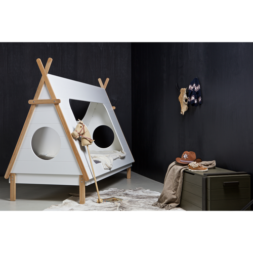 WOOOD bed incl lattenbodem Tipi - Grenen - Wit - 163x215x106 - vtwonen shop