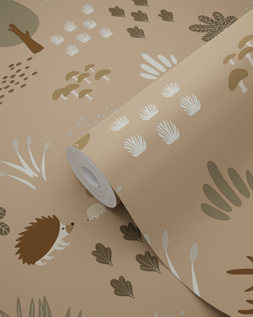 ESTAhome behang bos met bosdieren beige bruin - 53 cm x 10.05 m - 139410