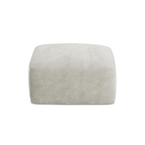 LaMiaSofa Poef Savona - chenille stof - parel - 65x65x40