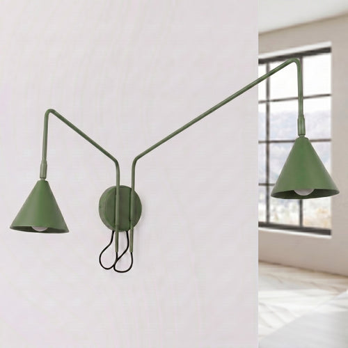 Sollux Lighting Wandlamp NOX 2 olijfgroen met schakelaar - 150x80x30cm