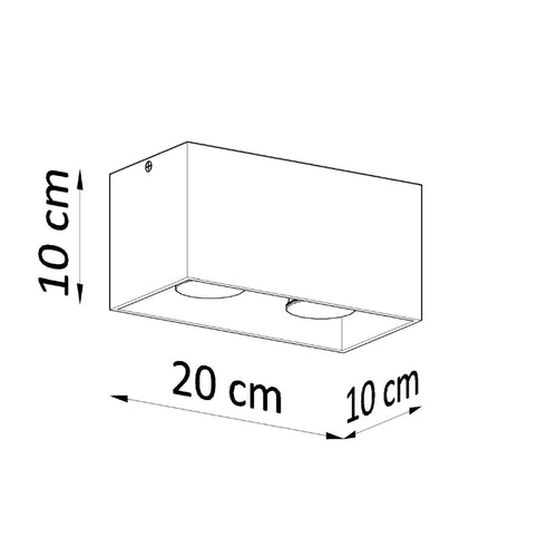 Sollux Lighting Plafondlamp QUAD wit - 20x10x10cm