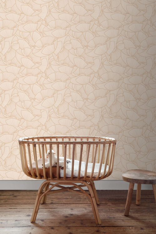 ESTAhome behang klaprozen beige - 53 cm x 10.05 m - 139705