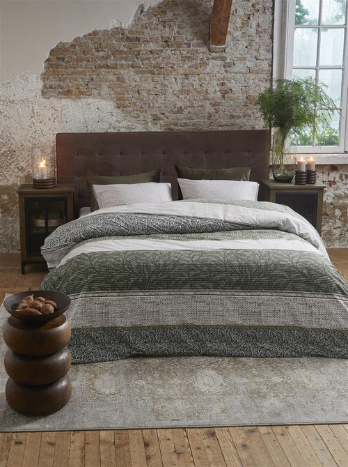 Rivièra Maison - Chester dekbedovertrek - Lits-Jumeaux XL - 260x200/220 cm - Groen - vtwonen shop