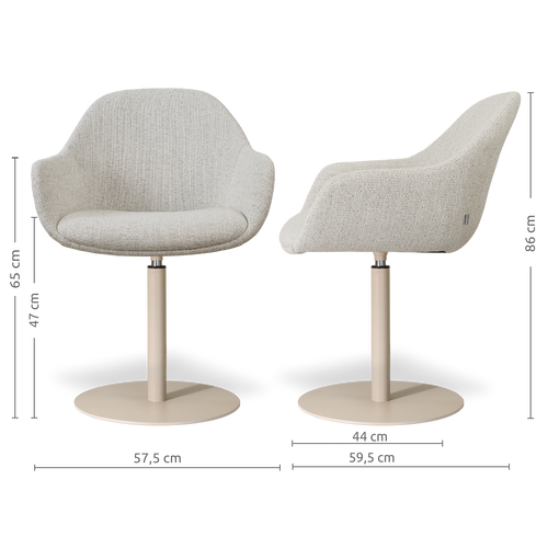 Nolon Niva-Mae tulp eetkamerstoel beige gemêleerd - beige onderstel