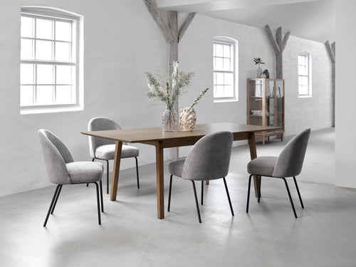 Rebellenclub Eetkamertafel Colac - 200/140 x 95 cm - Smoked Eiken