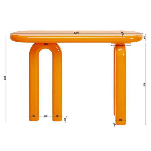 Kare Design Console Eliano 120x35cm oranje