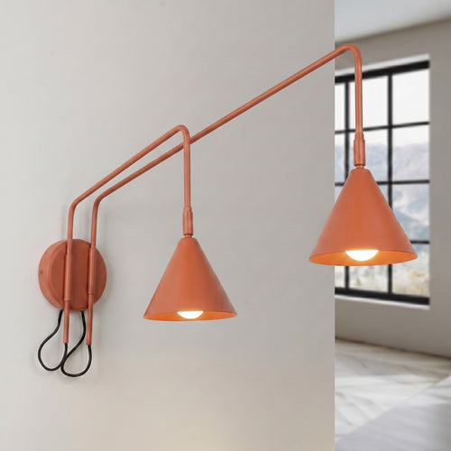 Sollux Lighting Wandlamp NOX 2 rode oker met schakelaar - 150x80x30cm