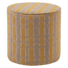 WOOOD poef hoog dessin Sarli - Chenille - Taupe/Geel - 46x46x46