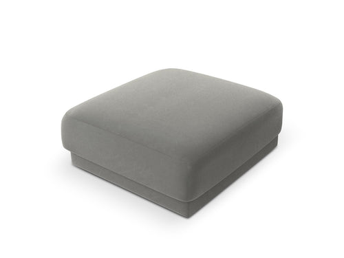 Micadoni Poef Miley flueel, lichtgrijs - 90x90x40cm