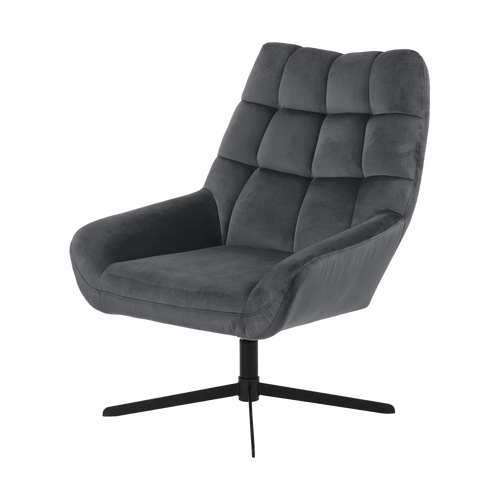 Lisomme Niek draaibare fauteuil velvet donkergrijs - vtwonen shop