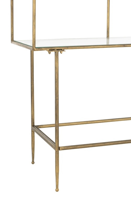 J-Line rek 3 Legplanken - metaal/glas - goud