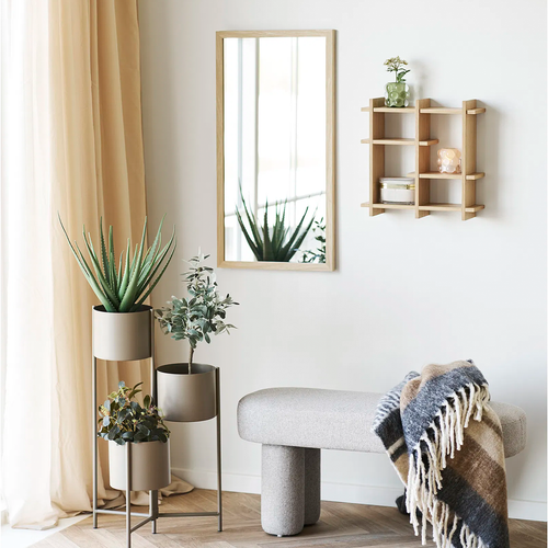 Artichok Joke Wandspiegel Met Houten Frame Naturel - 75 x 45 cm - vtwonen shop