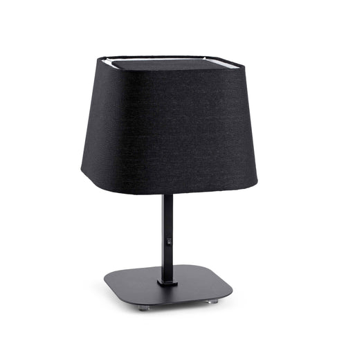 Faro Sweet - 1 Light Tafellamp Zwart met Kap, E27