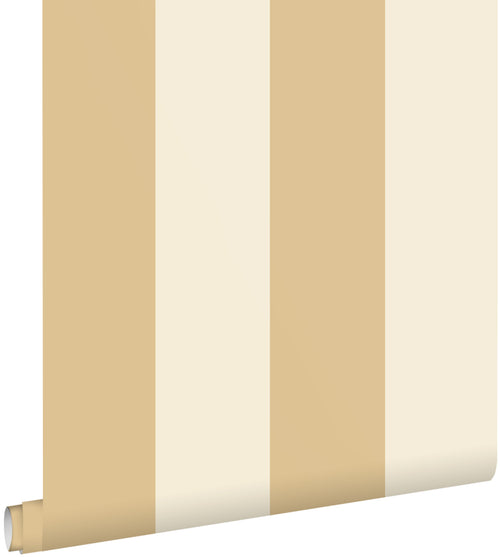ESTAhome behang strepen beige en okergeel - 50 x 900 cm - 132085