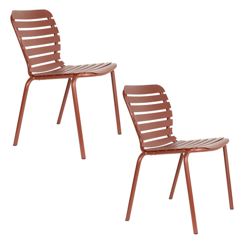 Zuiver Vondel Tuinstoel Rood - Set van 2