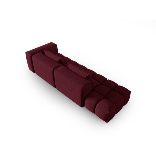 Cosmopolitan Design - Linker modulaire bank Verona 4-zits, structurele stof bordeaux - 85x265x70cm