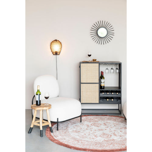 Housecraft Living Guuji Wijnkast/ Drankkast/ Barkast Laag Rotan/ Metaal - Zwart - vtwonen shop