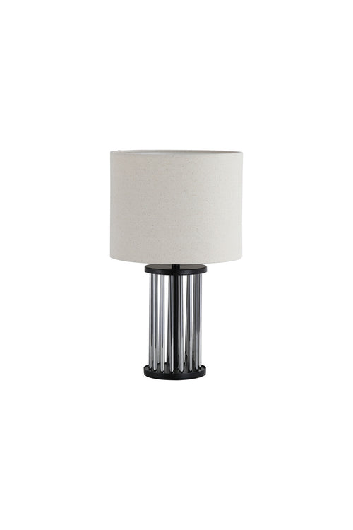 Searchlight tafellamp Swizzle - 1 lichts - 25  x 43   cm - mat zwart rookglas
