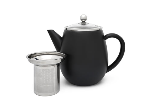 Bredemeijer - Theepot Duet Eva 1,1L mat zwart - vtwonen shop