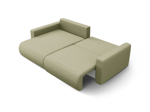 Cosmopolitan Design Omkeerbare converteerbare hoekbank met opbergdoos Belfast 3-zits, structurele stof asperge - 149x240x84cm