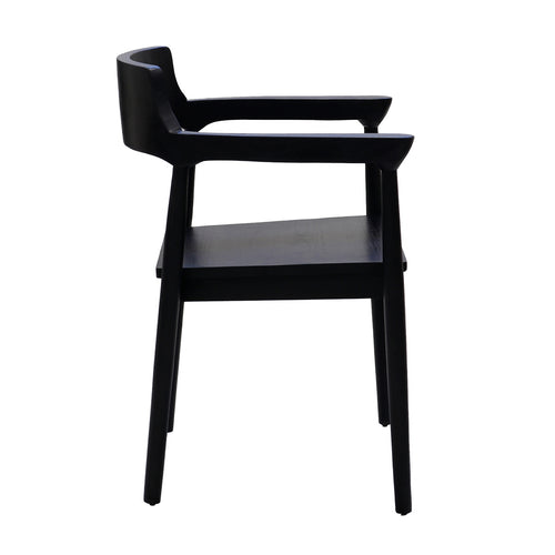 DÉJA Living Eetkamerstoel Hazel - Teakhout - Zwart - Set van 2 - vtwonen shop