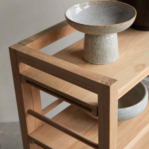 Tikamoon Lage boekenkast van massief teakhout - Naturel - vtwonen shop