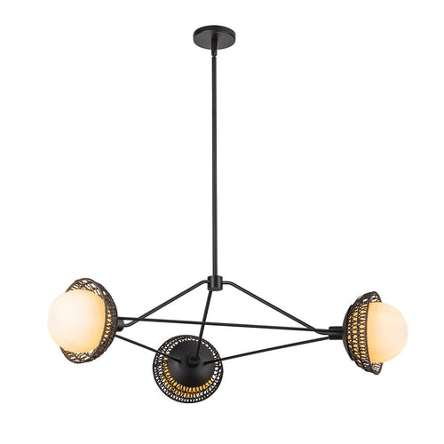 Pendelleuchte Deckenleuchte Modern Matt Schwarz 3x E14