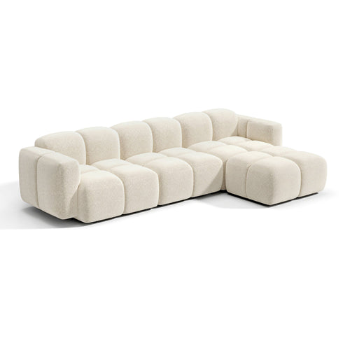 Premium Interiors - Modulaire bank MOSS - fluweel met structuur  258cm