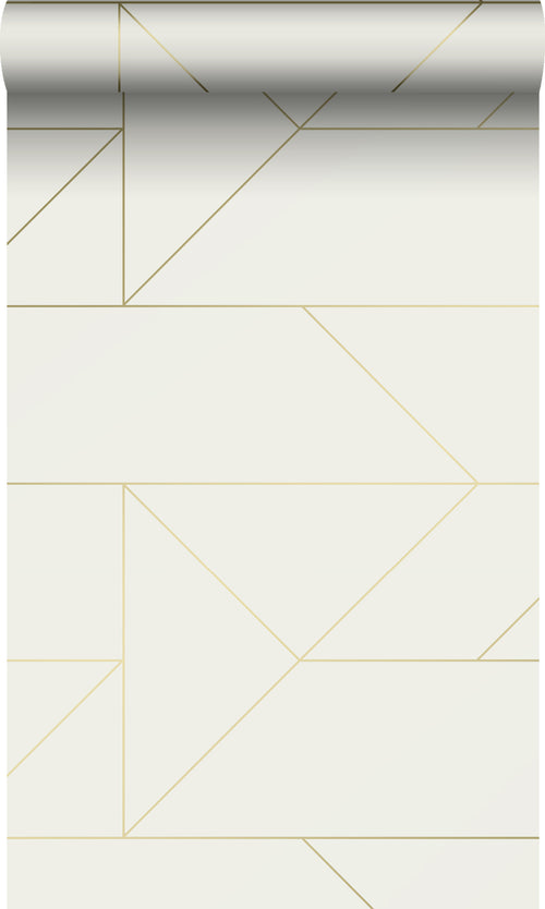 Origin Wallcoverings behang grafische lijnen beige en goud - 0,53 x 10,05 m - 347720 - vtwonen shop