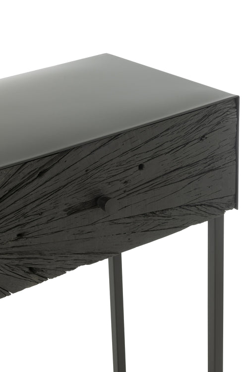 J-Line console Shanil - hout/ijzer - zwart - vtwonen shop