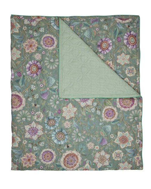 Pip Studio sprei Viva Las Flores Quilt - 150x200 cm - groen