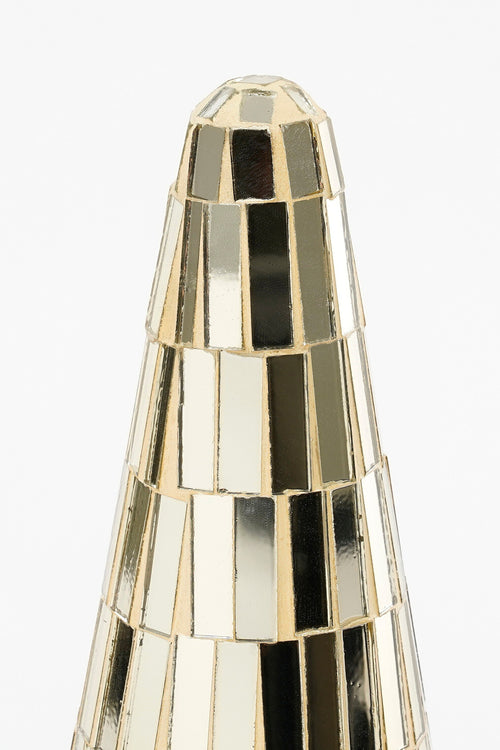 House of Seasons Decoratie Kerstboom - H33 x Ø13 cm - Glas - Goud