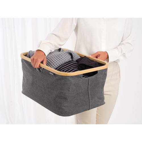 Brabantia Wasmand Opvouwbaar - 40L - pepper black - vtwonen shop
