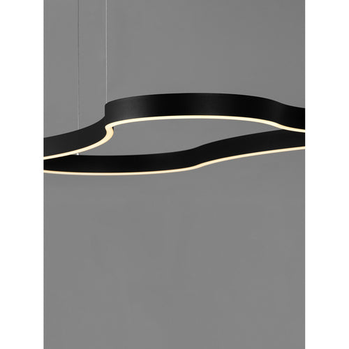 Nova Luce DUSSA Geïntegreerde LED-hanglamp voor plafond, zandkleurig zwart, Triac dimbaar, 61W, 3364lm, 3000K