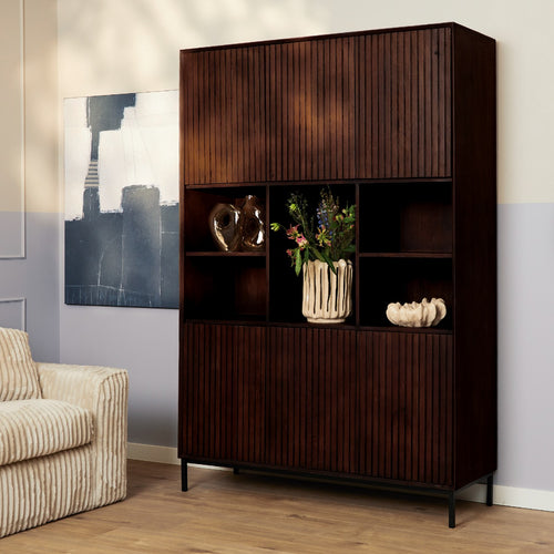StarFurn Vakkenkast Madison XL - Bruin Hout - 135x45x200cm