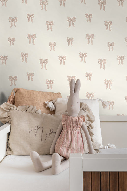 ESTAhome behang strikjes licht roze - 50 x 900 cm - 131433 - vtwonen shop