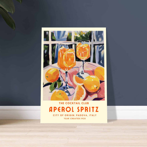 Artfulprints Poster met Lijst Aperol Spritz - The cocktail club II   - 70x100 cm - Oranje
