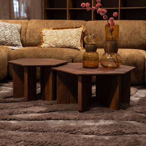 DÉJA Living Salontafel Martos - Donkerbruin Mangohout - 60x60x38cm