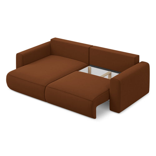LaMiaSofa hoekbank links Perugia - velours - terracotta - 240x149x82