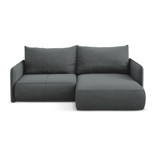 LaMiaSofa hoekbank rechts Palermo - textuurstof - grijs - 207x148x86