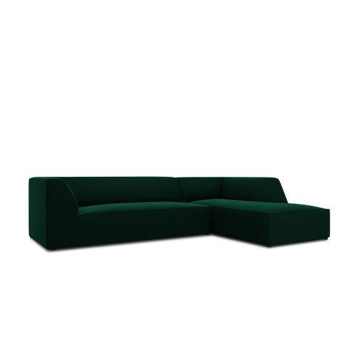 Cosmopolitan Design - Modulaire hoekbank rechts Siena 4-zits, flueel flessengroen - 180x273x69cm