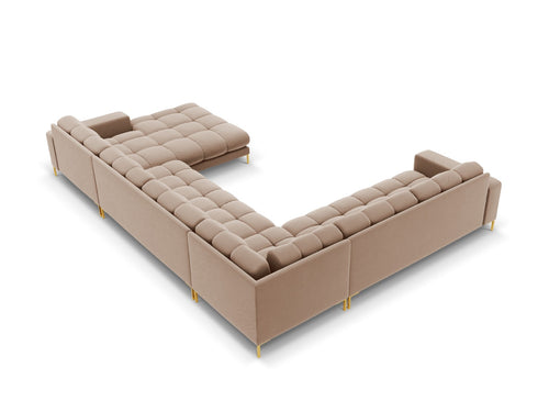 Cosmopolitan Design Panoramische hoekbank links Bali 7-zits, flueel, beige - 256x327x75cm