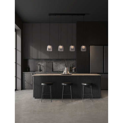 Nova Luce DIONE Hanglamp voor aan het plafond, zandkleurig zwart, rookkleurige LED 20W 800lm 3000K
