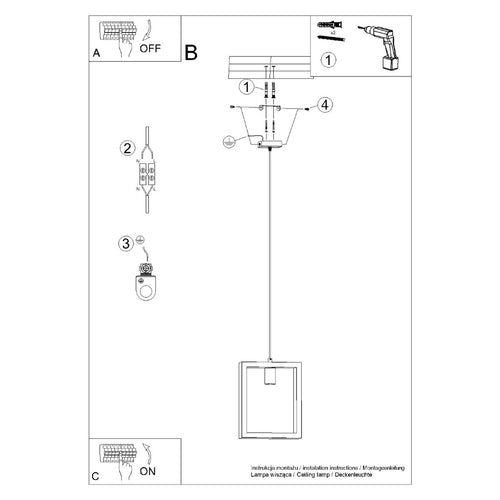Sollux Lighting Hanglamp ARIES wengé - 24x8x133cm