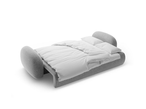 Cosmopolitan Design Slaapbank met opbergdoos Tonale 3-zits, chenille lichtgrijs - 105x262x88cm