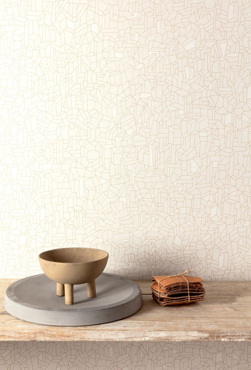 Masureel behang grafisch motief beige - 53 cm x 10.05 m - 631841 - vtwonen shop