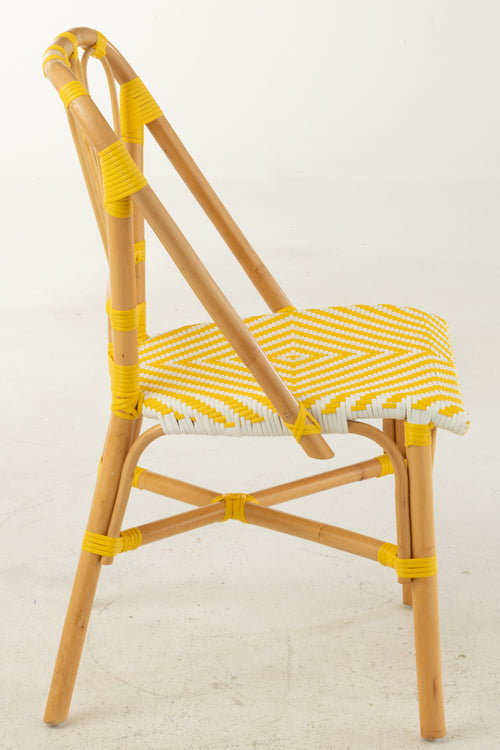 J-Line stoel Live - rotan/kunststof - naturel/geel