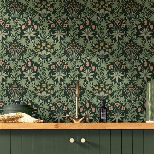 William Morris at Home Vliesbehang - Celandine Forest