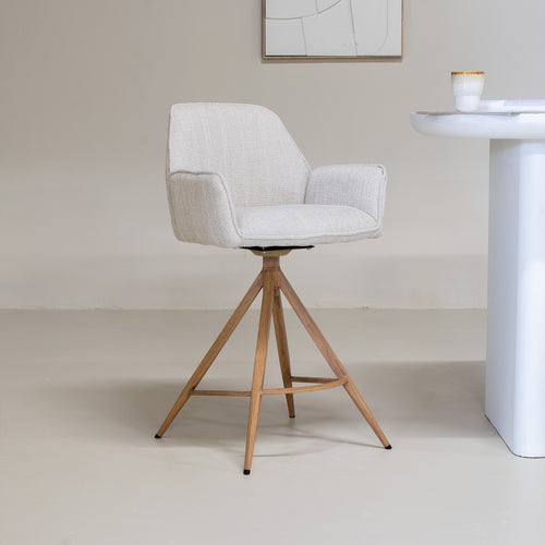 Giga Meubel Barstoel Noa Draaibaar - Beige/Naturel - Set van 2 - vtwonen shop